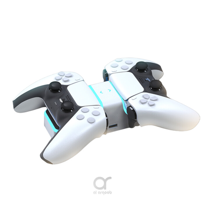 BRAVE Dual Charger Dock with Blue Light for Ps5 Wireless Controller