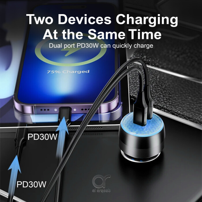 BRAVE 60W USB-C Car Charger + 100W Cable – PD 3.0 Fast Charge – Black